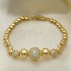 Oro Laminado Fancy Bracelet, Gold Filled Style with White Micro Pave, Polished, Golden Finish, 03.283.0186.07 (05 MM Thickness, 7 Inches Length)