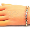 Oro Laminado Fancy Bracelet, Gold Filled Style with Multicolor Cubic Zirconia, Polished, Golden Finish, 03.283.0190.07 (05 MM Thickness, 7 Inches Length)