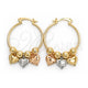 Oro Laminado Medium Hoop, Gold Filled Style Heart Design, Polished, Tricolor, 02.58.0050.30