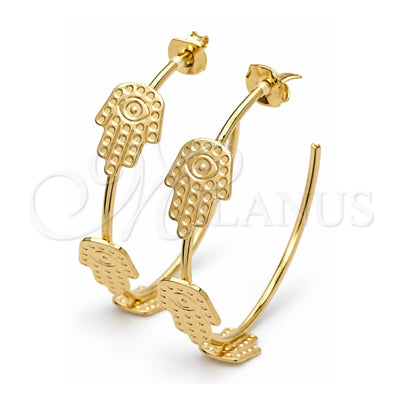 Oro Laminado Medium Hoop, Gold Filled Style Hand Design, Polished, Golden Finish, 02.58.0063.40
