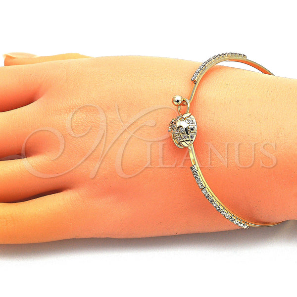 Gold Filled Jewelry — Individual Bangle with White Micro Pave and White — alternate product view — SKU 148323 | Oro Laminado joyería — Individual Bangle with blanco Micro Pave and blanco — SKU 148323