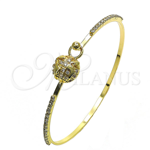 Gold Filled Jewelry — Individual Bangle with White Micro Pave and White — main product view — SKU 148323 | Oro Laminado joyería — Individual Bangle with blanco Micro Pave and blanco — SKU 148323