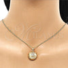 Oro Laminado Pendant Necklace, Gold Filled Style with White Micro Pave, Polished, Golden Finish, 04.193.0002.18 (01 MM Thickness, 18 Inches Length)