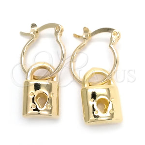 Gold Filled Hoop Earrings — Small Hoop key Design Polished 02.58. — main product view — SKU 148353 | Oro Laminado aretes de aro — Small Hoop key diseño pulido 02.58. — SKU 148353