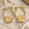 Oro Laminado Small Hoop, Gold Filled Style Elephant Design, Polished, Golden Finish, 02.58.0071.12
