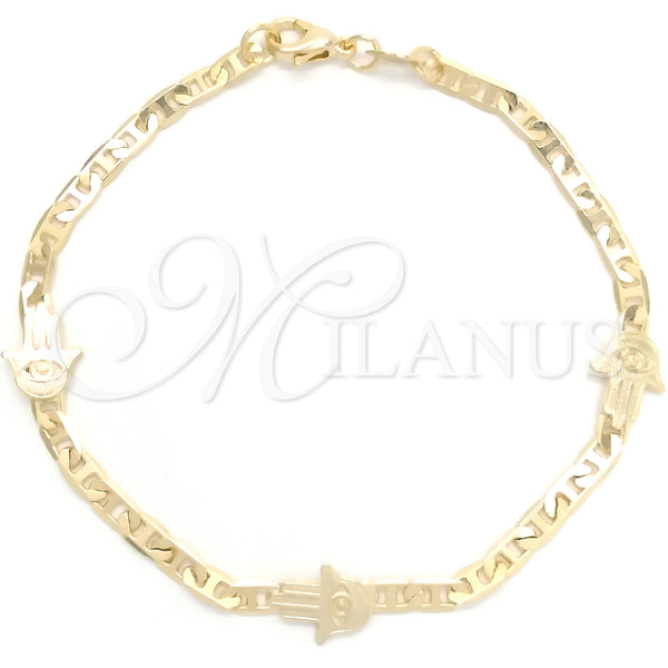 Gold Filled Bracelet — Fancy Bracelet Hand of God and Mariner Design — main product view — SKU 148359 | Oro Laminado brazalete — elegante Bracelet Hand of God and Mariner diseño — SKU 148359