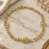 Oro Laminado Fancy Bracelet, Gold Filled Style Evil Eye and Mariner Design, Polished, Golden Finish, 03.58.0075.07 (03 MM Thickness, 7 Inches Length)