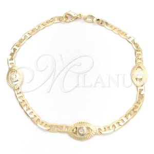 Gold Filled Bracelet — Fancy Bracelet Evil Eye and Mariner Design Polished — main product view — SKU 148363 | Oro Laminado brazalete — elegante Bracelet Evil Eye and Mariner diseño pulido — SKU 148363
