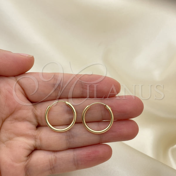 Gold Filled Hoop Earrings — Small Hoop Polished 02.58. — alternate product view — SKU 148389 | Oro Laminado aretes de aro — Small Hoop pulido 02.58. — SKU 148389