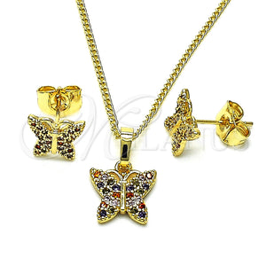 Gold Filled Ring — Earring and Pendant Adult Set Butterfly Design with — main product view — SKU 148395 | Oro Laminado anillo — Earring and Pendant Adult Set Butterfly diseño with — SKU 148395