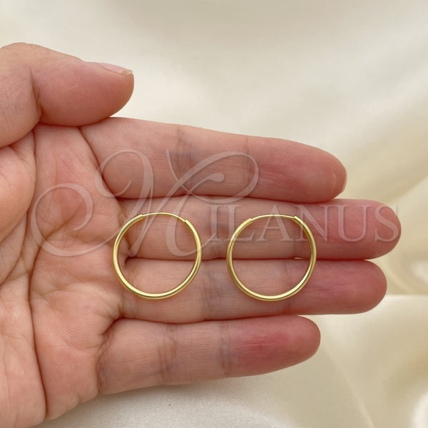 Gold Filled Hoop Earrings — Small Hoop Polished 02.58. — alternate product view — SKU 148396 | Oro Laminado aretes de aro — Small Hoop pulido 02.58. — SKU 148396