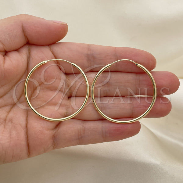 Gold Filled Hoop Earrings — Small Hoop Polished 02.58. — alternate product view — SKU 148398 | Oro Laminado aretes de aro — Small Hoop pulido 02.58. — SKU 148398