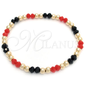 Gold Filled Bracelet — Adjustable Bolo Bracelet Ball Design with Black and — main product view — SKU 148416 | Oro Laminado brazalete — Adjustable Bolo Bracelet Ball diseño with negro and — SKU 148416