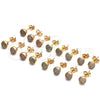 Oro Laminado Stud Earring, Gold Filled Style Ball Design, with Aqua Blue Micro Pave, Polished, Golden Finish, 02.156.0424.5