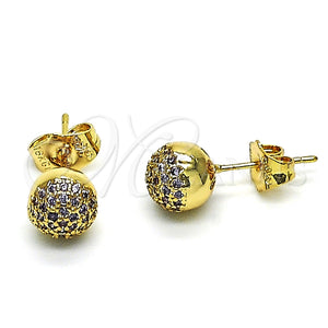 Gold Filled Ring — Stud Earring with Amethyst Micro Pave Polished 02. — main product view — SKU 148419 | Oro Laminado anillo — Stud Earring with Amethyst Micro Pave pulido 02. — SKU 148419