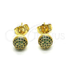 Gold Filled Ring — Stud Earring with Green Micro Pave Polished 02. — alternate product view — SKU 148420 | Oro Laminado anillo — Stud Earring with Green Micro Pave pulido 02. — SKU 148420