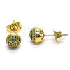 Gold Filled Ring — Stud Earring with Green Micro Pave Polished 02. — alternate product view — SKU 148420 | Oro Laminado anillo — Stud Earring with Green Micro Pave pulido 02. — SKU 148420