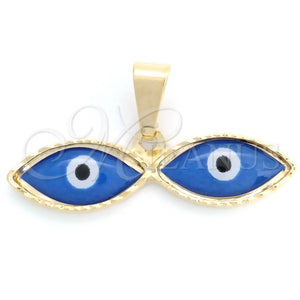 Gold Filled Pendant — Religious Pendant Evil Eye Design Blue Enamel 05.32. — main product view — SKU 148429 | Oro Laminado dije — Religious Pendant Evil Eye diseño Blue Enamel 05.32. — SKU 148429