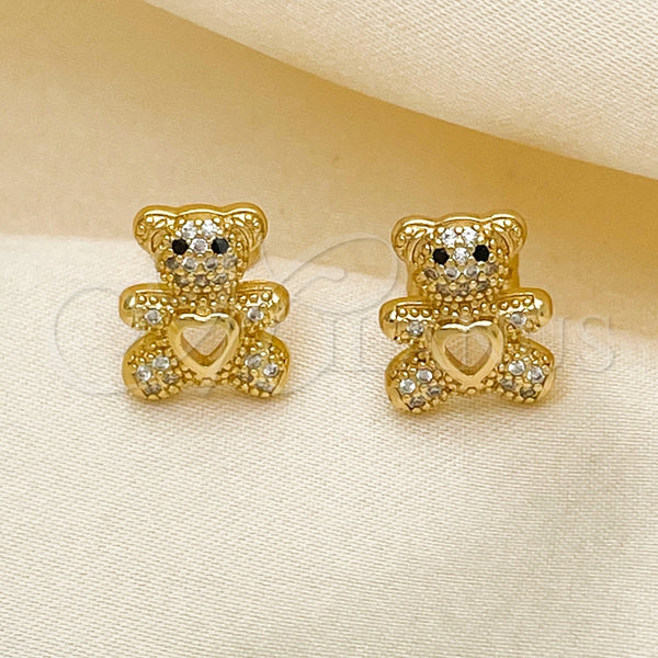 Gold Filled Ring — Stud Earring Teddy Bear and Heart Design with — alternate product view — SKU 148446 | Oro Laminado anillo — Stud Earring Teddy Bear and corazón diseño with — SKU 148446