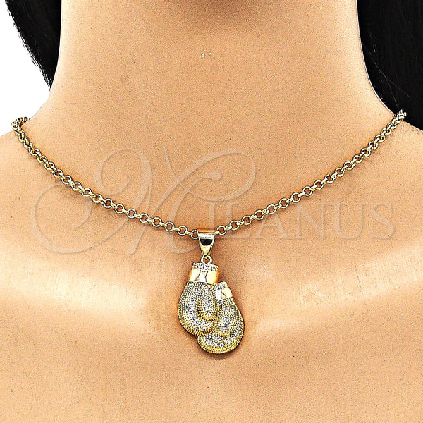 Gold Filled Pendant — Fancy Pendant with White Micro Pave Polished 05. — alternate product view — SKU 148453 | Oro Laminado dije — elegante Pendant with blanco Micro Pave pulido 05. — SKU 148453