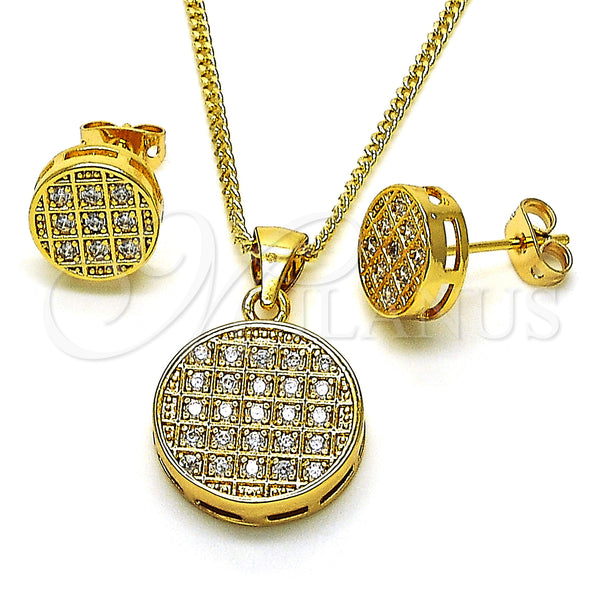 Gold Filled Ring — Earring and Pendant Adult Set with White Micro — main product view — SKU 148459 | Oro Laminado anillo — Earring and Pendant Adult Set with blanco Micro — SKU 148459