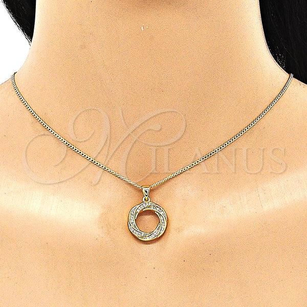 Gold Filled Ring — Earring and Pendant Adult Set with White Micro — alternate product view — SKU 148463 | Oro Laminado anillo — Earring and Pendant Adult Set with blanco Micro — SKU 148463