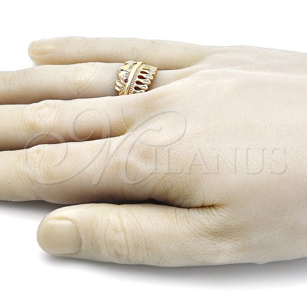 Gold Filled Ring — Multi Stone Ring with Garnet and White Cubic — alternate product view — SKU 148479 | Oro Laminado anillo — Multi Stone Ring with Garnet and blanco Cubic — SKU 148479