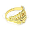 Oro Laminado Multi Stone Ring, Gold Filled Style with Garnet and White Cubic Zirconia, Polished, Golden Finish, 01.185.0019.10 (Size 10)
