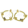 Oro Laminado Medium Hoop, Gold Filled Style Teddy Bear Design, with Multicolor Micro Pave, Polished, Golden Finish, 02.210.0708.1.30