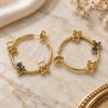 Oro Laminado Medium Hoop, Gold Filled Style Teddy Bear Design, with Multicolor Micro Pave, Polished, Golden Finish, 02.210.0708.1.30