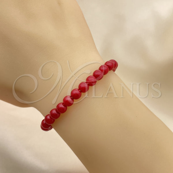 Gold Filled Bracelet — Adjustable Bolo Bracelet Ball Design with Garnet Pearl — alternate product view — SKU 148503 | Oro Laminado brazalete — Adjustable Bolo Bracelet Ball diseño with Garnet Pearl — SKU 148503