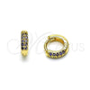 Oro Laminado Huggie Hoop, Gold Filled Style with Amethyst Micro Pave, Polished, Golden Finish, 02.195.0111.3.10