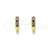 Oro Laminado Huggie Hoop, Gold Filled Style with Dark Amethyst Micro Pave, Polished, Golden Finish, 02.195.0110.5.10