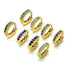 Oro Laminado Huggie Hoop, Gold Filled Style with Garnet Micro Pave, Polished, Golden Finish, 02.195.0105.2.10