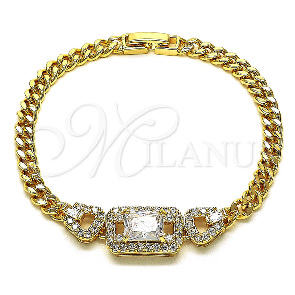 Gold Filled Bracelet — Fancy Bracelet Belt Buckle and Miami Cuban Design — main product view — SKU 148537 | Oro Laminado brazalete — elegante Bracelet Belt Buckle and Miami Cuban diseño — SKU 148537