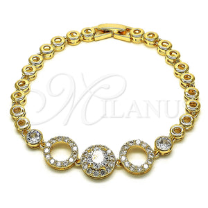 Gold Filled Bracelet — Fancy Bracelet Cluster Design with White Cubic Zirconia — main product view — SKU 148538 | Oro Laminado brazalete — elegante Bracelet Cluster diseño with blanco Cubic Zirconia — SKU 148538