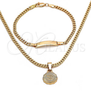 Gold Filled Bracelet — Necklace and Bracelet Money Sign Design Polished 06.63. — main product view — SKU 148579 | Oro Laminado brazalete — Necklace and Bracelet Money Sign diseño pulido 06.63. — SKU 148579