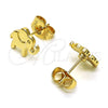 Oro Laminado Stud Earring, Gold Filled Style Elephant Design, Polished, Golden Finish, 02.213.0401