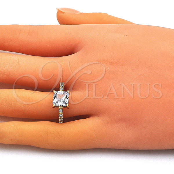 Gold Filled Ring — Multi Stone Ring with White Cubic Zirconia and — alternate product view — SKU 148592 | Oro Laminado anillo — Multi Stone Ring with blanco Cubic Zirconia and — SKU 148592