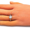 Oro Laminado Multi Stone Ring, Gold Filled Style with White Cubic Zirconia and White Micro Pave, Polished, Golden Finish, 01.284.0056.1 (One size fits all)
