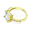 Oro Laminado Multi Stone Ring, Gold Filled Style with White Cubic Zirconia and White Micro Pave, Polished, Golden Finish, 01.284.0056.1 (One size fits all)