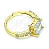 Oro Laminado Multi Stone Ring, Gold Filled Style with White Cubic Zirconia and White Micro Pave, Polished, Golden Finish, 01.284.0056.1 (One size fits all)