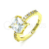 Oro Laminado Multi Stone Ring, Gold Filled Style with White Cubic Zirconia and White Micro Pave, Polished, Golden Finish, 01.284.0056.1 (One size fits all)