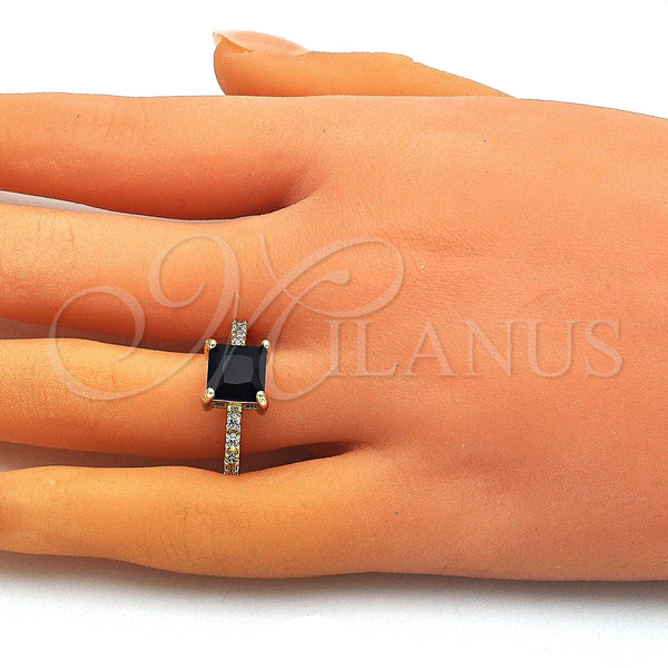 Gold Filled Ring — Multi Stone Ring with Black Cubic Zirconia and — alternate product view — SKU 148593 | Oro Laminado anillo — Multi Stone Ring with negro Cubic Zirconia and — SKU 148593
