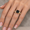Oro Laminado Multi Stone Ring, Gold Filled Style with Black Cubic Zirconia and White Micro Pave, Polished, Golden Finish, 01.284.0056.2 (One size fits all)