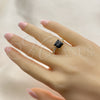 Oro Laminado Multi Stone Ring, Gold Filled Style with Black Cubic Zirconia and White Micro Pave, Polished, Golden Finish, 01.284.0056.2 (One size fits all)