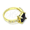 Oro Laminado Multi Stone Ring, Gold Filled Style with Black Cubic Zirconia and White Micro Pave, Polished, Golden Finish, 01.284.0056.2 (One size fits all)