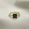 Oro Laminado Multi Stone Ring, Gold Filled Style with Black Cubic Zirconia and White Micro Pave, Polished, Golden Finish, 01.284.0056.2 (One size fits all)