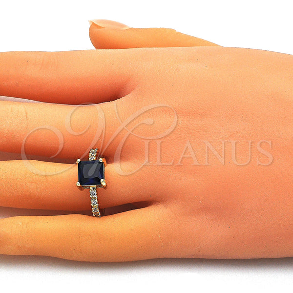Gold Filled Ring — Multi Stone Ring with Sapphire Blue Cubic Zirconia — alternate product view — SKU 148594 | Oro Laminado anillo — Multi Stone Ring with Sapphire Blue Cubic Zirconia — SKU 148594