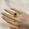 Oro Laminado Multi Stone Ring, Gold Filled Style with Sapphire Blue Cubic Zirconia and White Micro Pave, Polished, Golden Finish, 01.284.0056.3 (One size fits all)